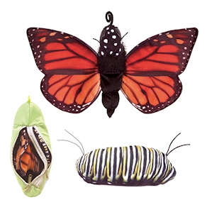 Schmetterling Metamorphose Handpuppe 56 cm