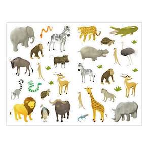 Deko-Sticker Wilde Tiere, 12 Bogen, 444 Stk.