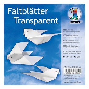 Faltblätter transparent 14 x 14 cm, 100 Bl. weiss