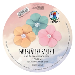 Faltblätter pastell Ø 15 cm, 100 Blatt