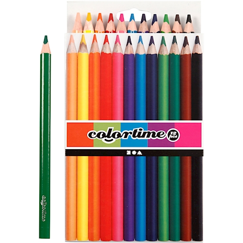 Farbstifte Colortime Jumbo Mine Ø 5 mm, 12 Stück