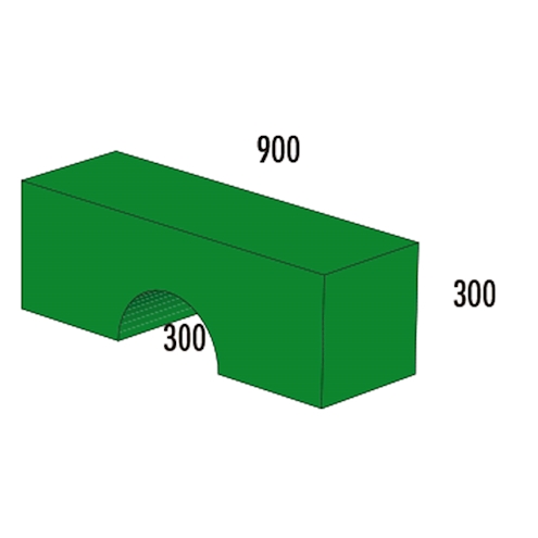 Brücke grün L 90 x H 30 x T 30 cm Ausschnitt-Ø 30 cm