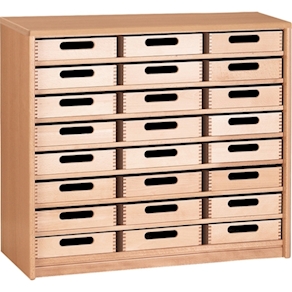 Schrank mit 24 Eigentumskästen DEKOR, B100 x H83,6 x T39,4cm