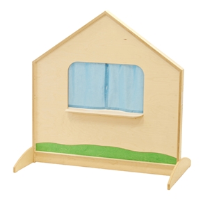 Haus mit Wiese und Fenster mit Sockel B 117,1 x H 120 x T 70 cm