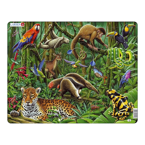 Tiere im Dschungel, Puzzle 70 Teile