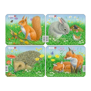 Waldtiere, Mini Puzzles 4 Stk.