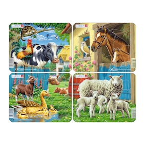 Bauernhoftiere, Mini Puzzles 4 Stk.