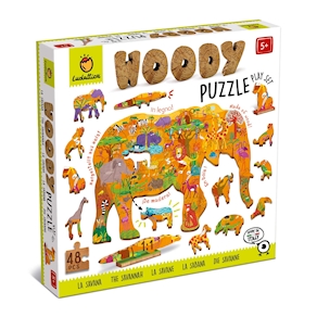 Woody Puzzle Safari, 48 Teile