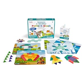 Jahreszeiten und Wetter Pattern Block Puzzle Set