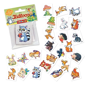 Mini Tattoos Waldtiere 24 Stück