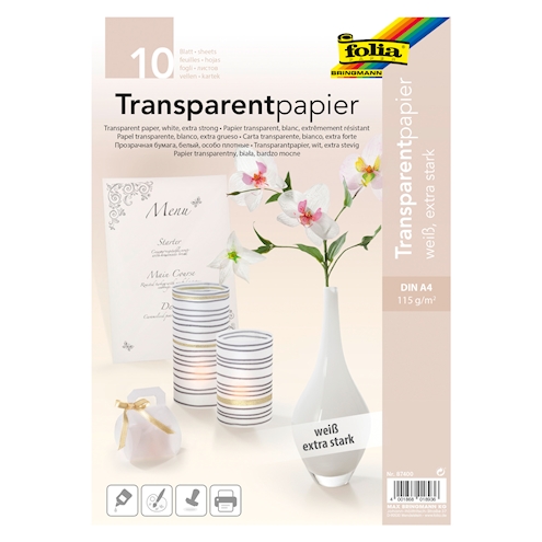 Transparentpapier A4 weiss, 10 Blatt