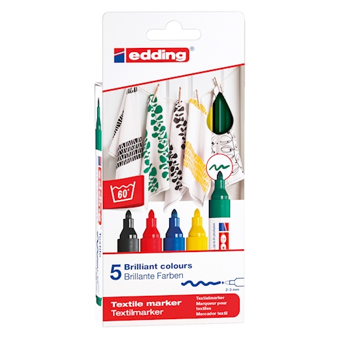 Edding T-Shirt Marker 5 Farben assortiert