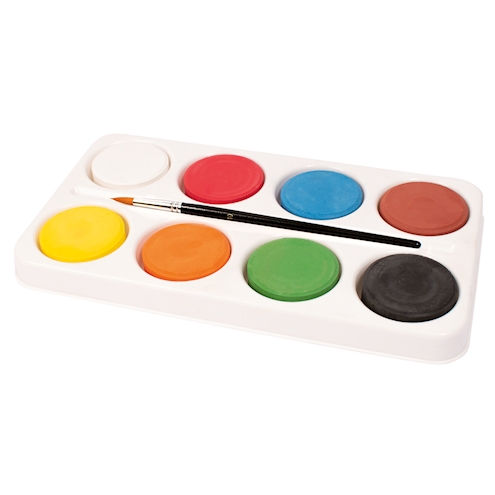 Tempera-Blöcke Palette mit 8 Farben Ø 57 mm