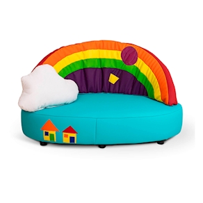 Kindersofa Regenbogen B 120 x H 78 x T 90 cm, Sitzhöhe 22 cm