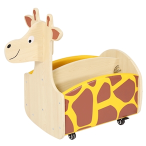 Bücherkiste fahrbar Giraffe, L 70 x B 38 x H 64 cm