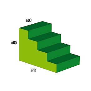 Treppe 4-stufig grün/hellgrün L 90 x H 60 x T 60 cm