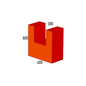 U-Element orange/rot L 60 x H 60 x T 30 cm