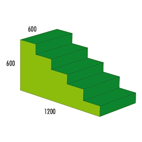 Treppe 5-stufig grün/hellgrün L 120 x H 60 x T 60 cm