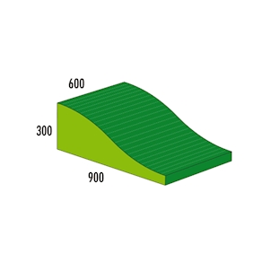 Wellenkeil grün/hellgrün L 90 x H 60 x T 6/30 cm