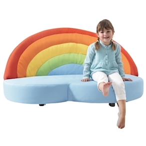 Regenbogensofa, Sitzhöhe 25 cm B 140 x H 78 x T 90 cm