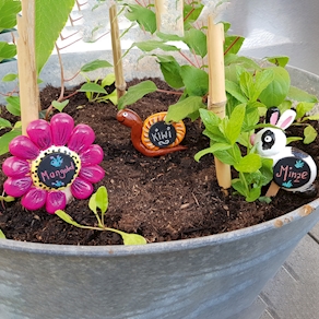 Bunte Gartenstecker